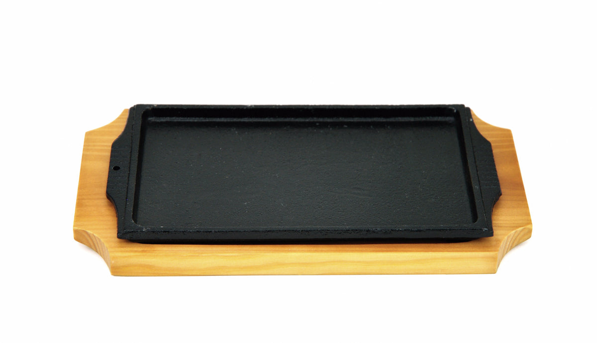 Korean Cast Iron Barbecue Sizzling Plate, Rectangle 구형 무쇠 판