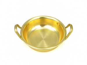 Nickel Plated Yellow Aluminum Korean Pot, Low  양은 낮은 냄비, Aluminum - eKitchenary