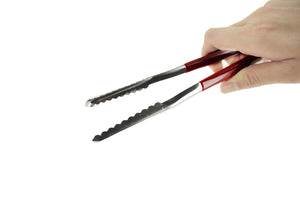 Stainless Steel Tongs with Coated Red Handle (코팅 얼음 집게), Kitchen Tools - eKitchenary