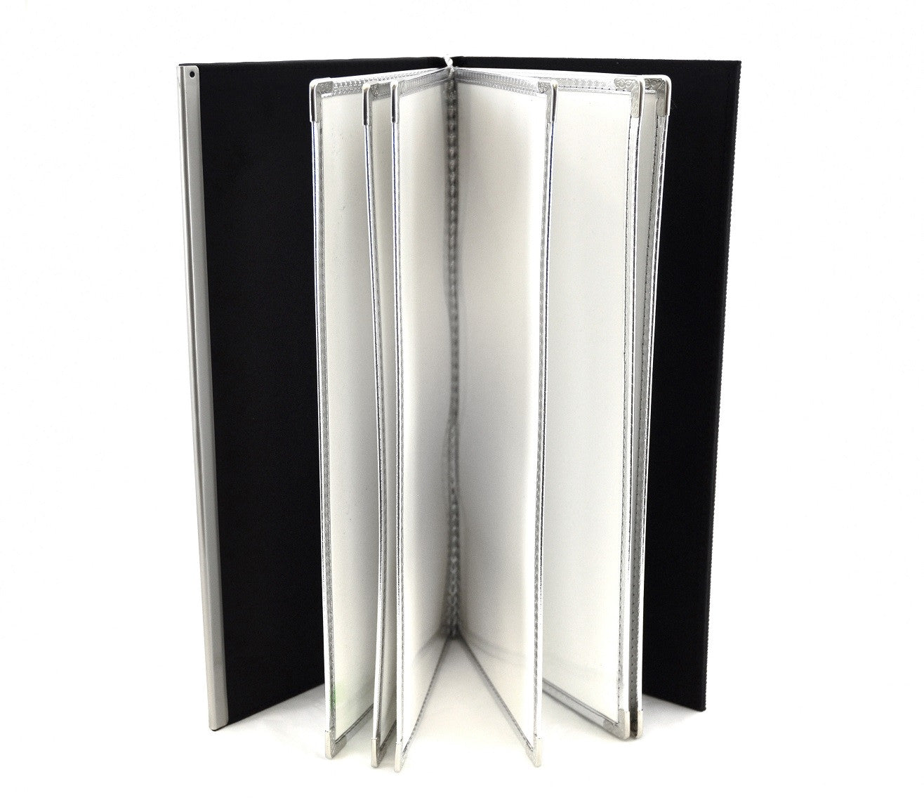 Menu Book with Leather Texture, Black, Tabletop - eKitchenary