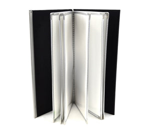 Menu Book with Leather Texture, Black, Tabletop - eKitchenary