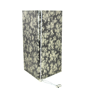 Menu Book with Leather Texture, Gold Floral, Tabletop - eKitchenary