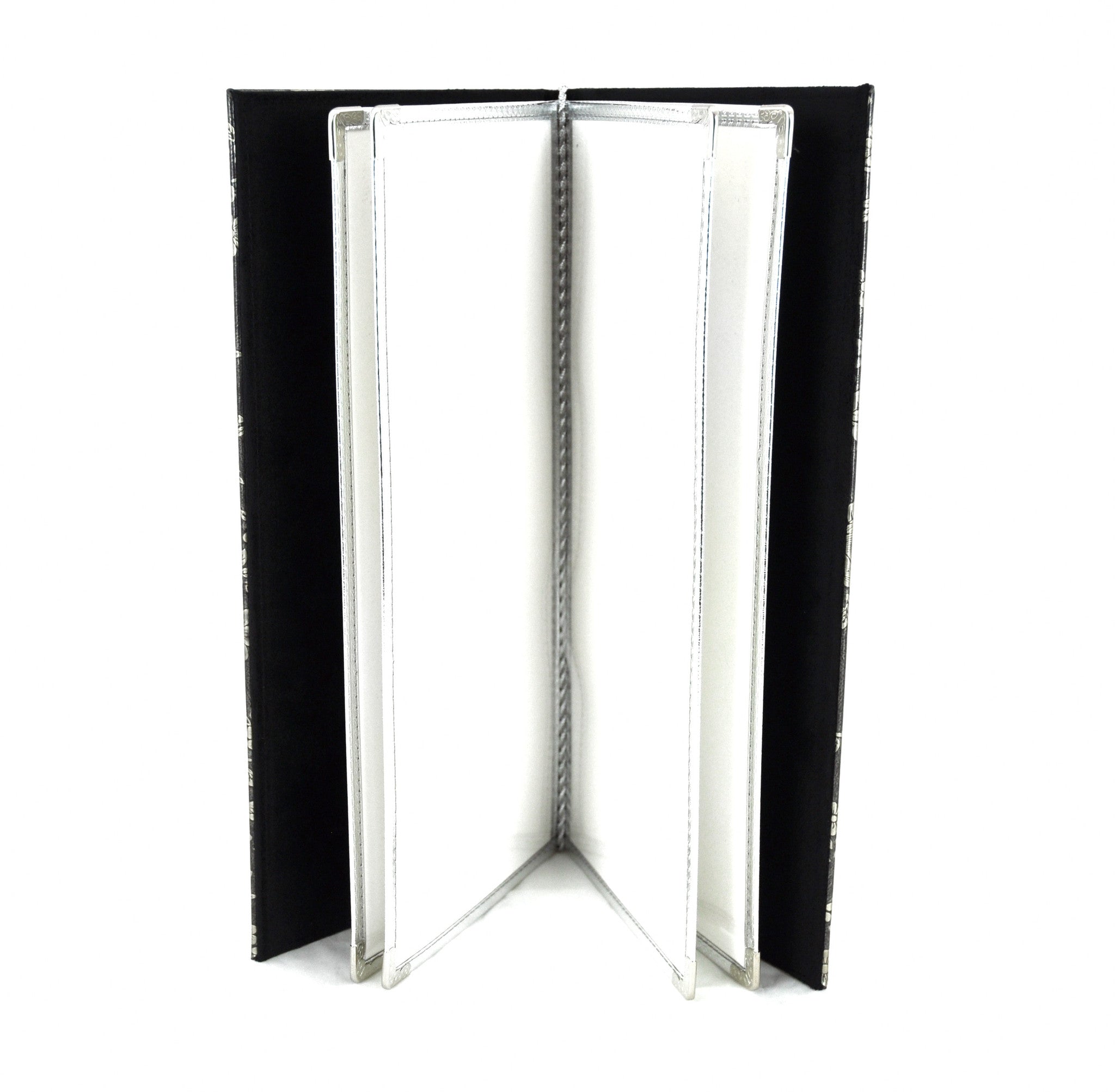 Menu Book with Leather Texture, Black, Tabletop - eKitchenary