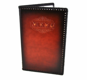 Menu Book with Leather Texture, Antique, Tabletop - eKitchenary