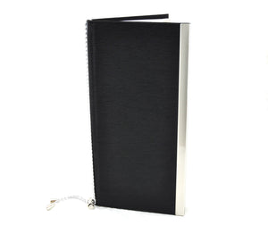 Menu Book with Leather Texture, Black, Tabletop - eKitchenary