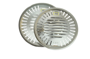 Stainless Steel Korean Slotted Bbq Grill, Round (쇠돌이), Stainless Steel - eKitchenary