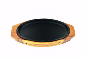 Korean Cast Iron Barbecue Sizzling Plate, Oval 타원 무쇠 판