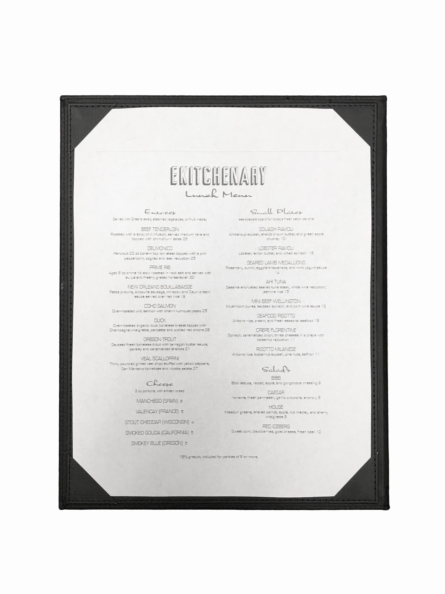 Menu Covers with Corner Pockets (Leather-like), Tabletop - eKitchenary