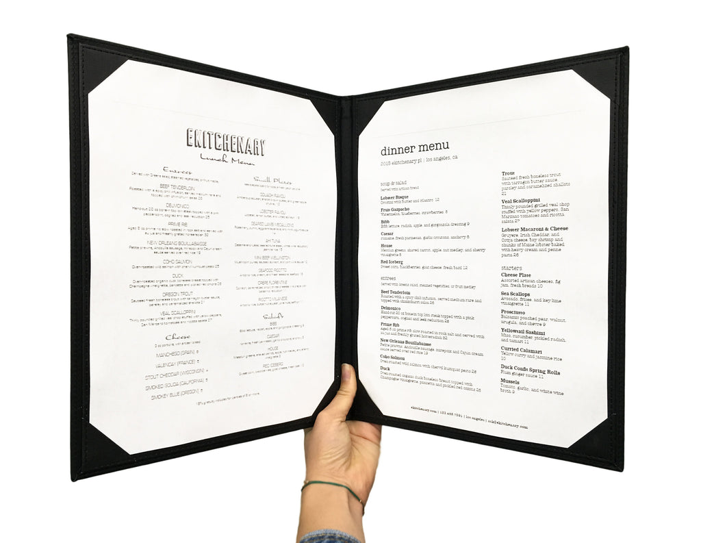 Menu Covers with Corner Pockets (Leather-like), Tabletop - eKitchenary