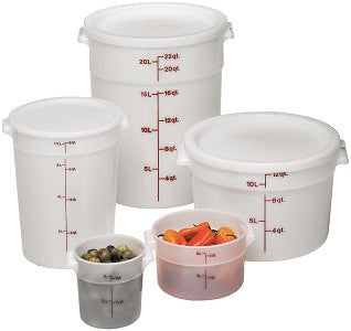 Cambro Round Poly White Container, Food Container - eKitchenary