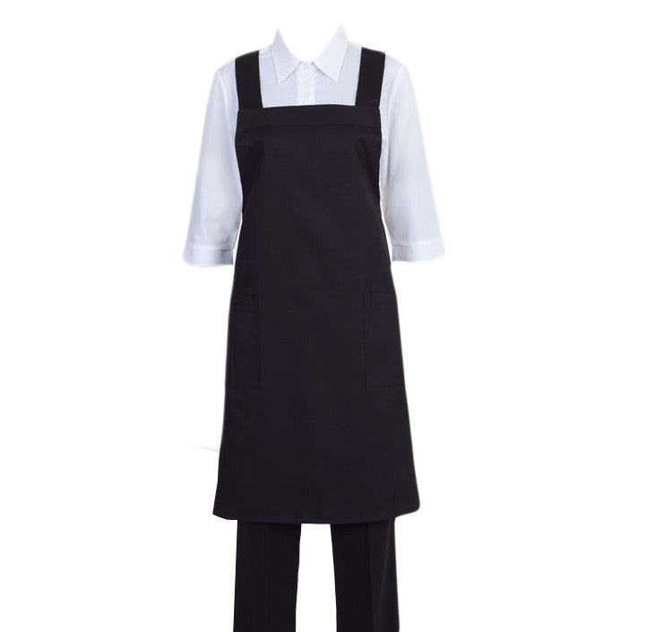 Shoulder Strap Apron, Polyester Blend (Black), Apron - eKitchenary