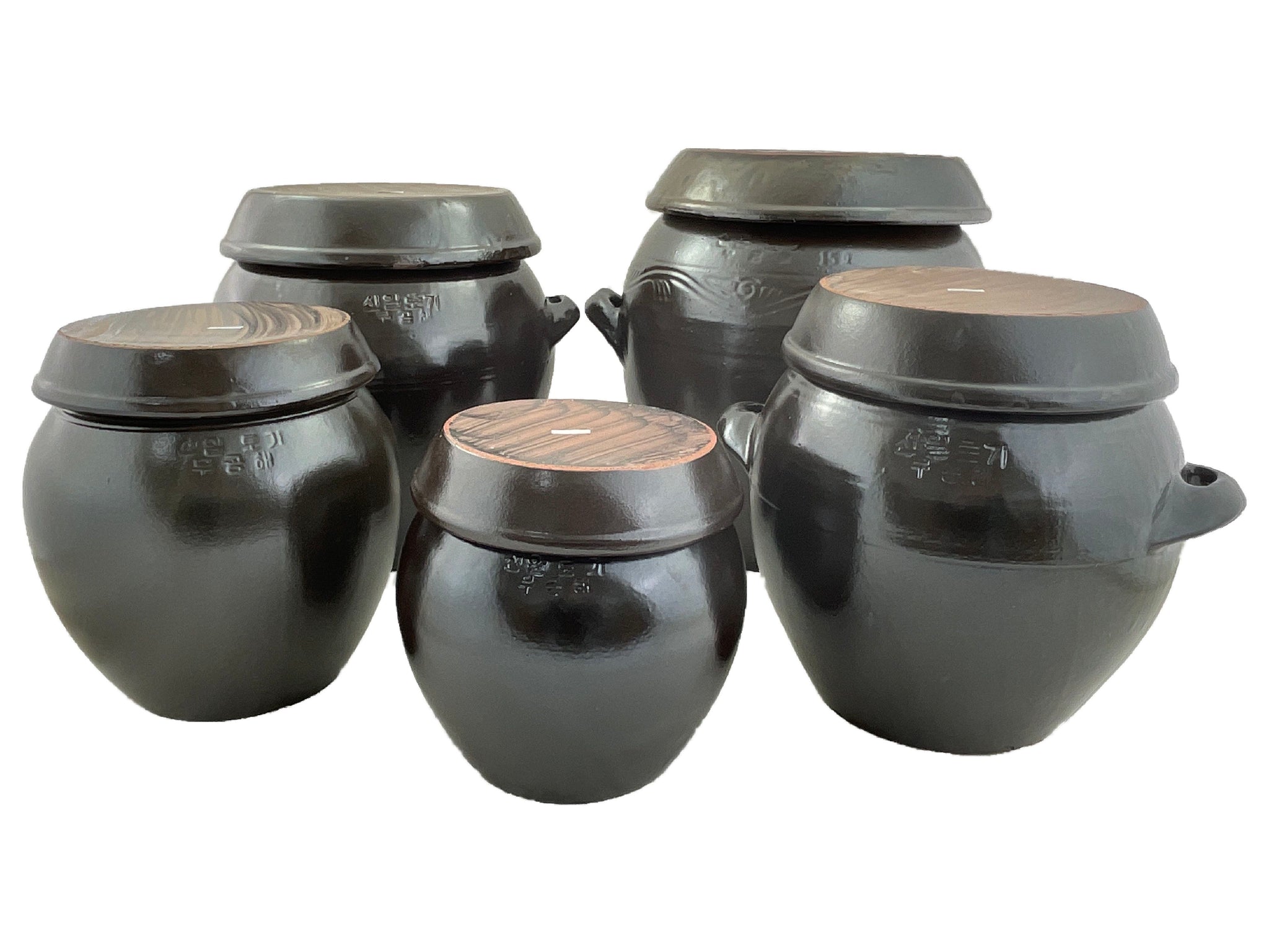 Korean Clay Pottery with Lid, Onggi Hangari 옹기 항아리
